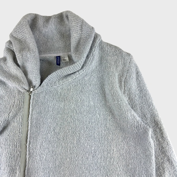 Divided Light Gray Cotton-Blend Shawl Collar Cardigan by H&M - Picture 7 of 15